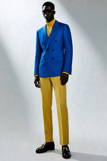 Herr Peak Kavajslag Blå Dubbelknäppta Baldräkter